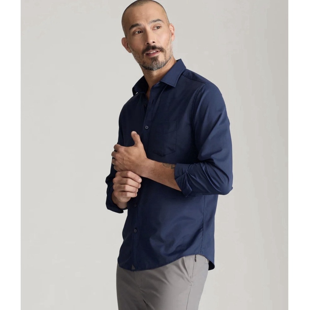 UNTUCKit‎ Gironde Performance Navy Blue Button Down Shirt Mens XL Tech 40349